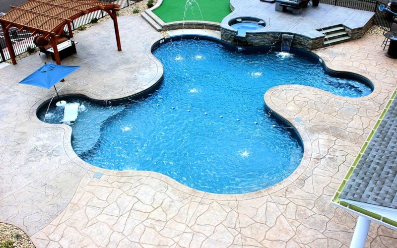 Custom inground pool installed by Majestic Pools
