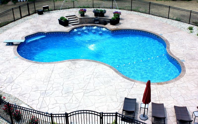 Custom inground pool installed by Majestic Pools