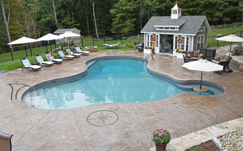 Custom inground pool installed by Majestic Pools