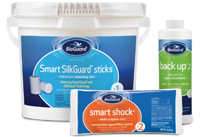 This is a photo of pool chemicals available in store