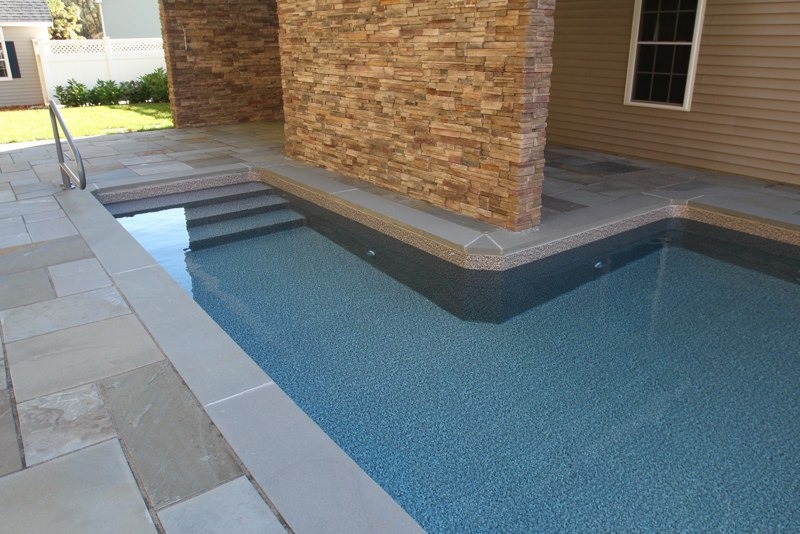 This is a borderless inground lap pool